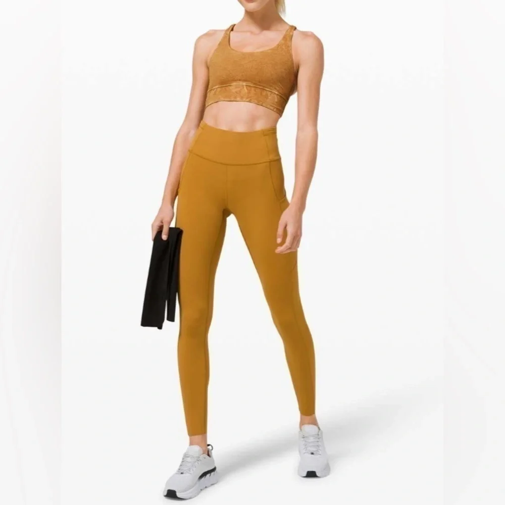 Lululemon Energy Bra Long Line *Med. Support- Ice Wash Spiced Bronze/ Size 4